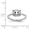 Lex & Lu Sterling Silver Stackable Expressions Polished Onyx Owl Ring LAL9097- 6 - Lex & Lu