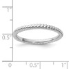Lex & Lu Sterling Silver Stackable Expressions Rhodium Twisted Ring LAL9181- 5 - Lex & Lu