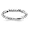 Lex & Lu Sterling Silver Stackable Expressions Rhodium Cable Ring LAL9229 - Lex & Lu