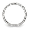 Lex & Lu Sterling Silver Stackable Expressions Rhodium Cable Ring LAL9253- 2 - Lex & Lu