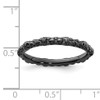 Lex & Lu Sterling Silver Stackable Expressions Black-plated Cable Ring LAL9265- 5 - Lex & Lu