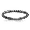 Lex & Lu Sterling Silver Stackable Expressions Black-plated Beaded Ring LAL9289 - Lex & Lu