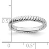 Lex & Lu Sterling Silver Stackable Expressions Rhodium Ring LAL9589- 5 - Lex & Lu