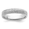 Lex & Lu Sterling Silver Stackable Expressions Rhodium Ring LAL9829 - Lex & Lu