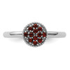 Lex & Lu Sterling Silver Stackable Expressions Garnet Rhodium Ring LAL9913- 4 - Lex & Lu