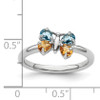 Lex & Lu Sterling Silver Stackable Expressions Blue Topaz & Citrine Butterfly Ring LAL9949- 5 - Lex & Lu