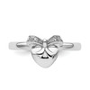 Lex & Lu Sterling Silver Stackable Expressions Heart with Bow Diamond Ring LAL9961- 4 - Lex & Lu