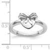 Lex & Lu Sterling Silver Stackable Expressions Heart with Bow Diamond Ring LAL9961- 5 - Lex & Lu