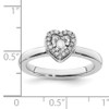 Lex & Lu Sterling Silver Stackable Expressions Heart Diamond Ring LAL9973- 5 - Lex & Lu