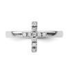 Lex & Lu Sterling Silver Stackable Expressions Cross Diamond Ring LAL9991- 4 - Lex & Lu