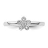 Lex & Lu Sterling Silver Stackable Expressions Flower Diamond Ring LAL10003- 4 - Lex & Lu