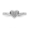 Lex & Lu Sterling Silver Stackable Expressions Heart Diamond Ring LAL10015- 4 - Lex & Lu