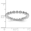 Lex & Lu Sterling Silver Stackable Expressions Diamond Ring LAL10021- 5 - Lex & Lu