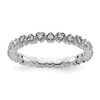 Lex & Lu Sterling Silver Stackable Expressions Diamond Heart Ring LAL10027 - Lex & Lu
