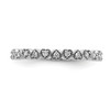 Lex & Lu Sterling Silver Stackable Expressions Diamond Heart Ring LAL10027- 4 - Lex & Lu