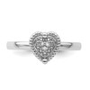Lex & Lu Sterling Silver Stackable Expressions Heart Diamond Ring LAL10039- 4 - Lex & Lu