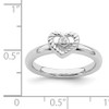 Lex & Lu Sterling Silver Stackable Expressions Heart Diamond Ring LAL10051- 5 - Lex & Lu