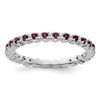 Lex & Lu Sterling Silver Stackable Expressions Rhodolite Garnet Ring LAL10111 - Lex & Lu