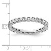 Lex & Lu Sterling Silver Stackable Expressions White Topaz Ring LAL10171- 5 - Lex & Lu