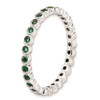 Lex & Lu Sterling Silver Stackable Expressions Created Emerald Ring LAL10177- 3 - Lex & Lu