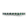 Lex & Lu Sterling Silver Stackable Expressions Created Emerald Ring LAL10177- 4 - Lex & Lu