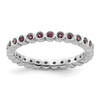 Lex & Lu Sterling Silver Stackable Expressions Rhodolite Garnet Ring LAL10183 - Lex & Lu