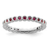 Lex & Lu Sterling Silver Stackable Expressions Created Ruby Ring LAL10189 - Lex & Lu