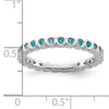 Lex & Lu Sterling Silver Stackable Expressions Blue Topaz Ring LAL10219- 5 - Lex & Lu