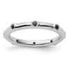 Lex & Lu Sterling Silver Stackable Expressions Created Sapphire Ring LAL10273 - Lex & Lu