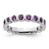 Lex & Lu Sterling Silver Stackable Expressions Amethyst Ring LAL10303 - Lex & Lu