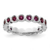 Lex & Lu Sterling Silver Stackable Expressions Rhodolite Garnet Ring LAL10327 - Lex & Lu