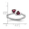 Lex & Lu Sterling Silver Stackable Expressions Rhodolite Garnet Double Heart Ring LAL10399- 5 - Lex & Lu