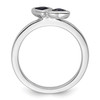 Lex & Lu Sterling Silver Stackable Expressions Cr. Sapphire Double Heart Ring LAL10417- 2 - Lex & Lu