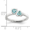 Lex & Lu Sterling Silver Stackable Expressions Blue Topaz Double Heart Ring LAL10435- 5 - Lex & Lu