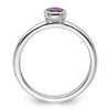 Lex & Lu Sterling Silver Stackable Expressions Oval Amethyst Ring LAL10591- 2 - Lex & Lu