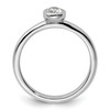 Lex & Lu Sterling Silver Stackable Expressions Oval White Topaz Ring LAL10603- 2 - Lex & Lu