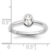 Lex & Lu Sterling Silver Stackable Expressions Oval White Topaz Ring LAL10603- 5 - Lex & Lu
