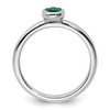 Lex & Lu Sterling Silver Stackable Expressions Oval Created Emerald Ring LAL10609- 2 - Lex & Lu