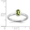 Lex & Lu Sterling Silver Stackable Expressions Oval Peridot Ring LAL10627- 5 - Lex & Lu