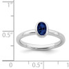 Lex & Lu Sterling Silver Stackable Expressions Oval Created Sapphire Ring LAL10633- 5 - Lex & Lu