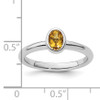 Lex & Lu Sterling Silver Stackable Expressions Oval Citrine Ring LAL10645- 5 - Lex & Lu