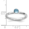 Lex & Lu Sterling Silver Stackable Expressions High 4mm Round Aquamarine Ring LAL10741- 5 - Lex & Lu