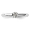 Lex & Lu Sterling Silver Stackable Expressions High 4mm Round White Topaz Ring LAL10747- 4 - Lex & Lu