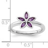 Lex & Lu Sterling Silver Stackable Expressions Amethyst Flower Ring LAL10909- 5 - Lex & Lu