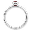 Lex & Lu Sterling Silver Stackable Expressions Low 4mm Round Garnet Ring LAL10957- 3 - Lex & Lu