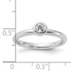 Lex & Lu Sterling Silver Stackable Expressions Low 4mm Round White Topaz Ring LAL10975- 5 - Lex & Lu