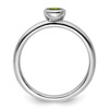Lex & Lu Sterling Silver Stackable Expressions Low 4mm Round Peridot Ring LAL10999- 2 - Lex & Lu