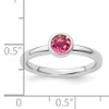 Lex & Lu Sterling Silver Stackable Expressions Low 5mm Round Pink Tourmaline Ring LAL11083- 5 - Lex & Lu