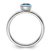 Lex & Lu Sterling Silver Stackable Expressions Low 5mm Round Blue Topaz Ring LAL11095- 2 - Lex & Lu