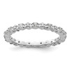 Lex & Lu Sterling Silver Stackable Expressions White Topaz & Diamond Ring LAL11191 - Lex & Lu